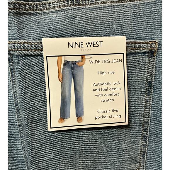 Nine West Wide Leg High Rise Jeans Light Wash Size 18 - Picture 7 of 9